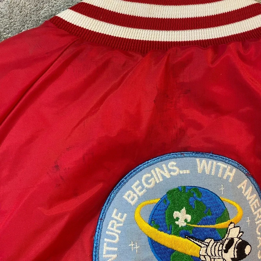 Vintage King Louie 1989 BSA Jamboree Jacket M Red Nylon USA